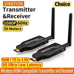 50M 5G 1080P HDMI-Ccompatible Wireless Audio Video Transmitter Receiver Extender PS4 Camera Laptop PC to TV Monitor Projector
