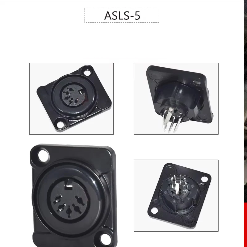 5-core XLR Female Audio Conference Adapter MIDI Keyboard DIN 5/6/8core Soldering Connector Socket For 86 Panel