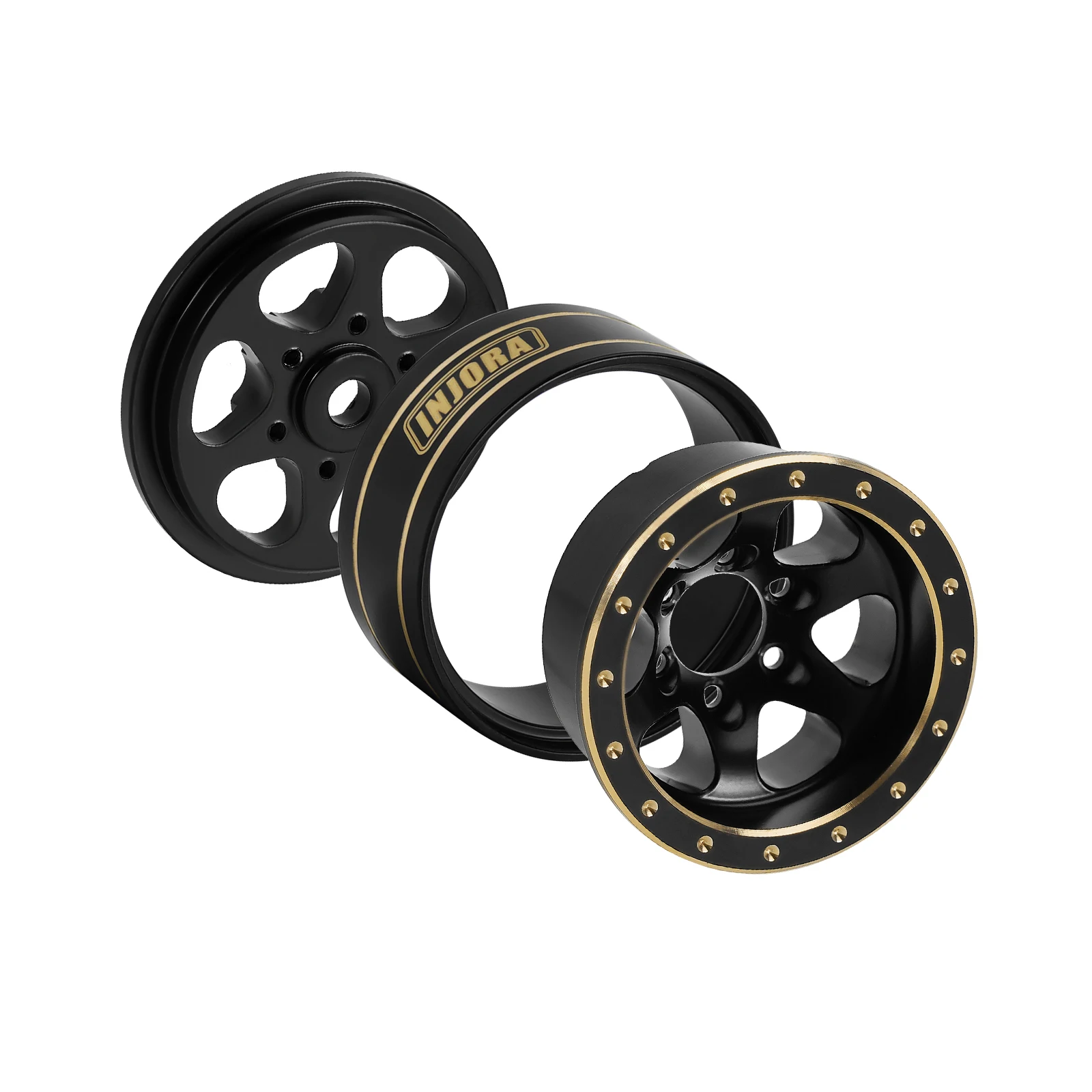 INJORA 1.0" Brass Beadlock Wheels for 1/24 1/18 RC Crawler (W1012)