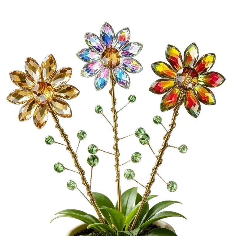 Sonnenblumen Kristall-Sonnenfänger mit kleinem Gitter für Topfpflanzendekorationen 3XUF – Detail 10