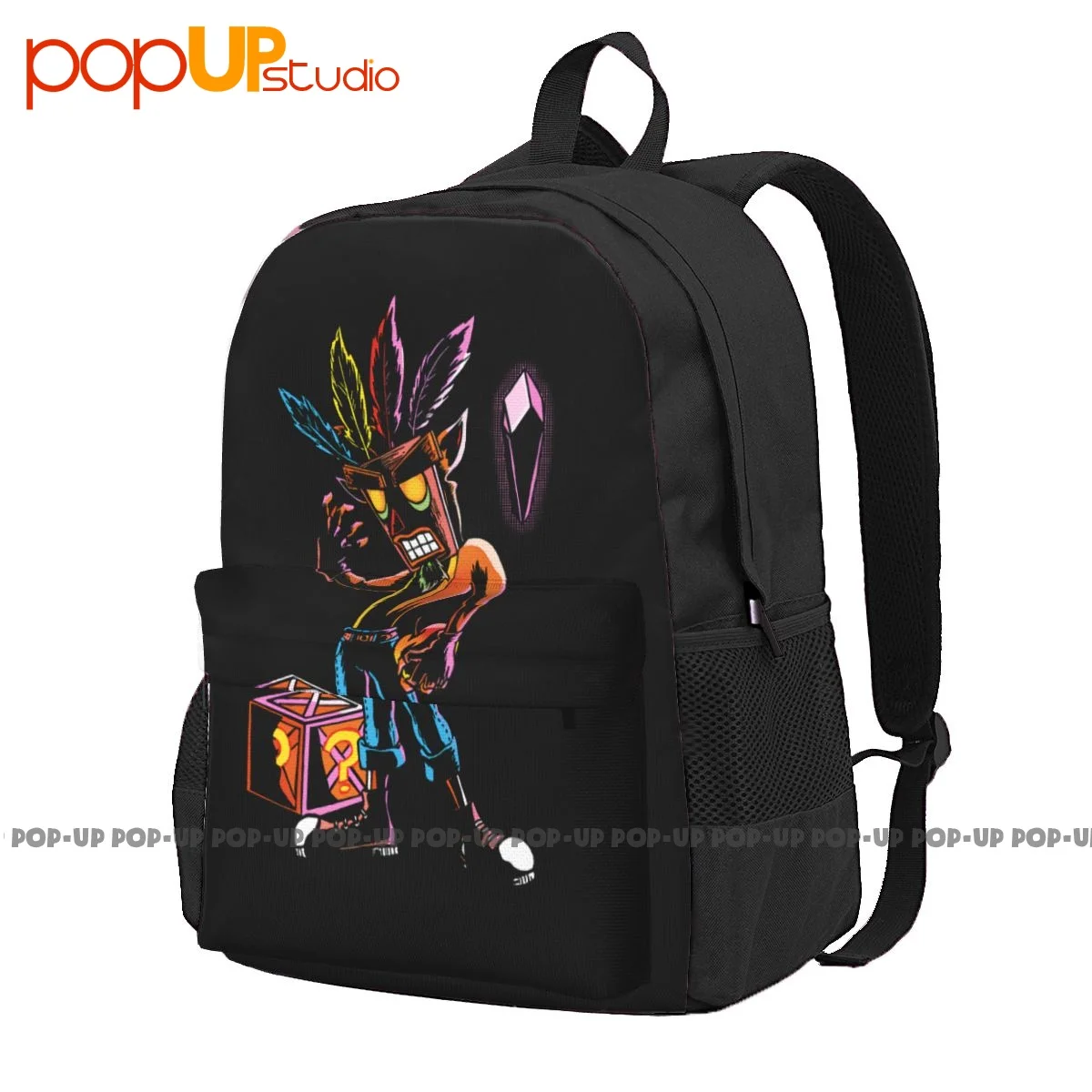 Crash Bandicoot Aku Aku Mask Large Capacity Backpack Fashion Shoe Bag Shopping Bag Large Capacity