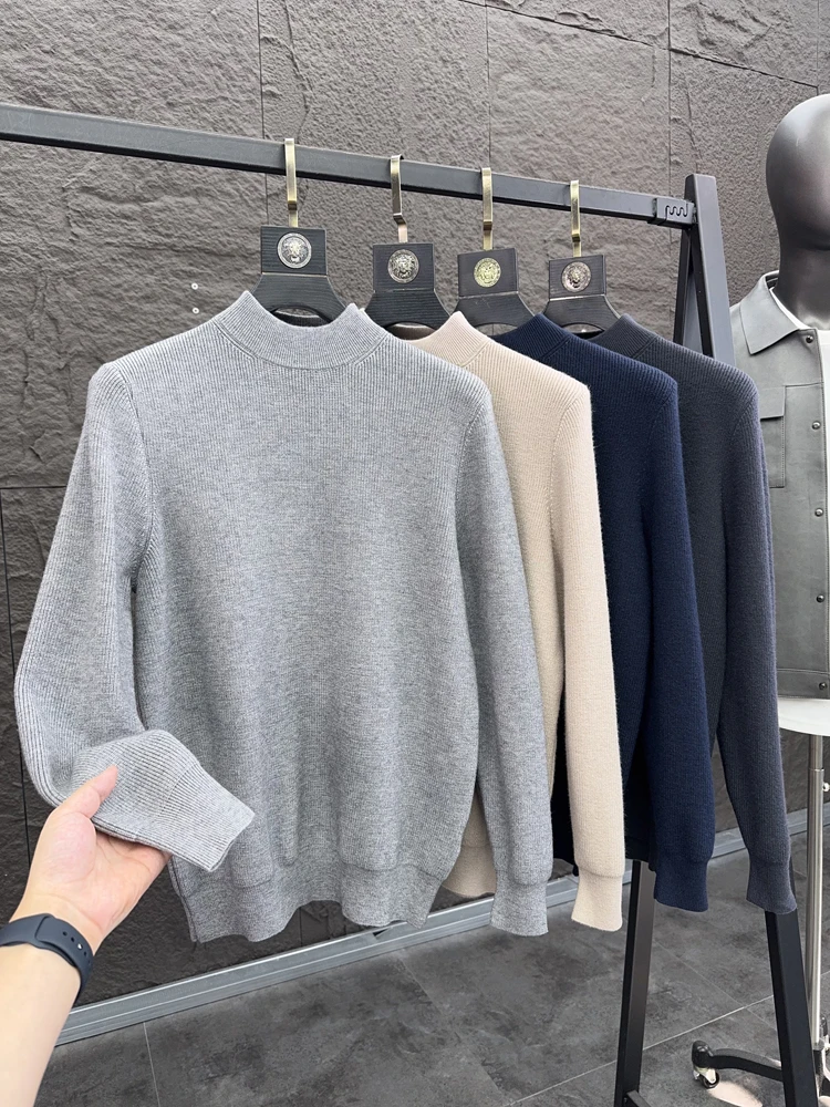 

Svip повседневный удобный модальный вязаный свитер с высоким воротником, мужской модный зимний теплый пуловер с защитой от мячей для отдыха, длинный све