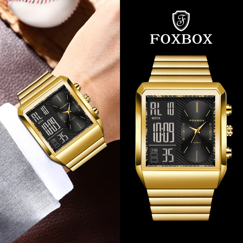 LIGE 2026 New Luxury Mens Watch Square Fashion Quartz Watches Men Digital Sport Waterproof Luminous Date Wristwatches Gift Reloj