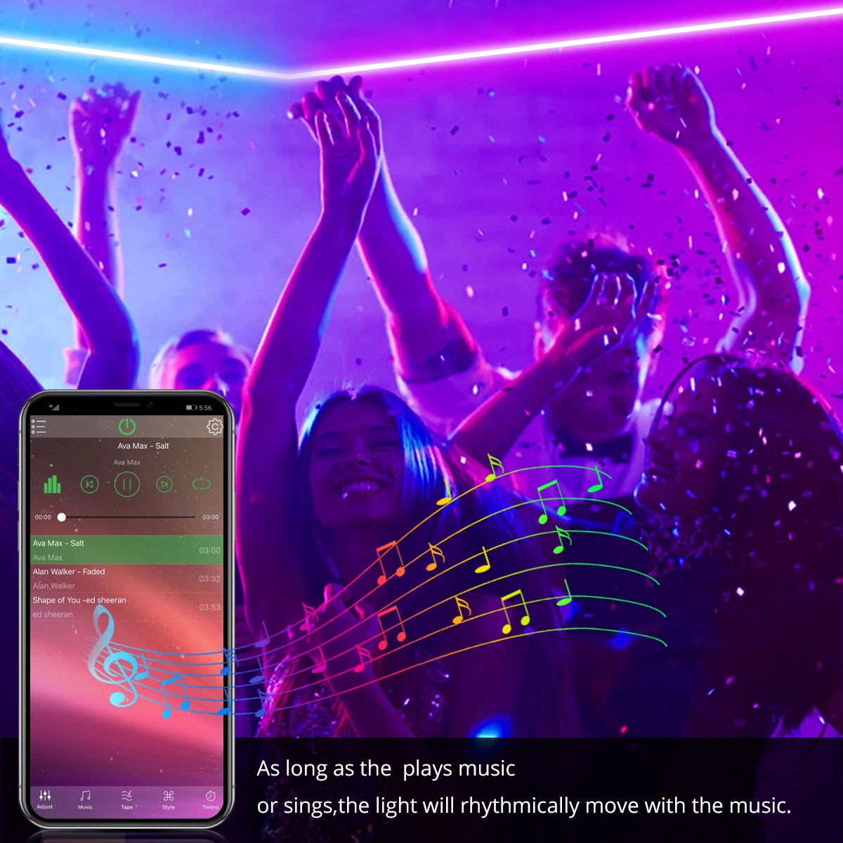 الذكية بلوتوث App التحكم RGB النيون مصباح ليد قطاع DC12V مصباح أنبوبي مرن مع 24 مفتاح تحكم عن بعد إضاءة ديكوريّة المنزل