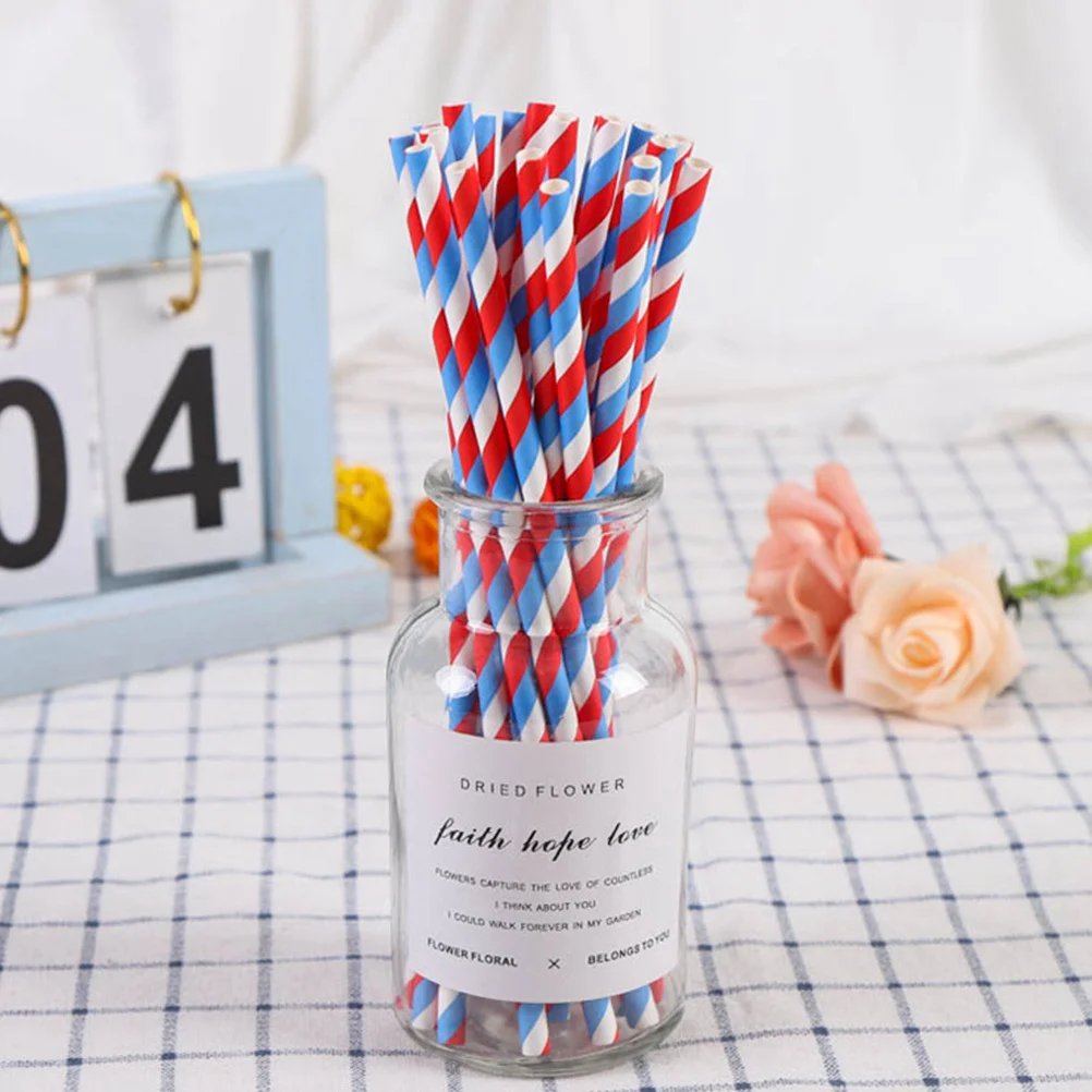 

150Pcs Paper Straws Disposable Christmas Party Supplies Festival Drinking Cocktail Straw Festival Straw Party Supplies