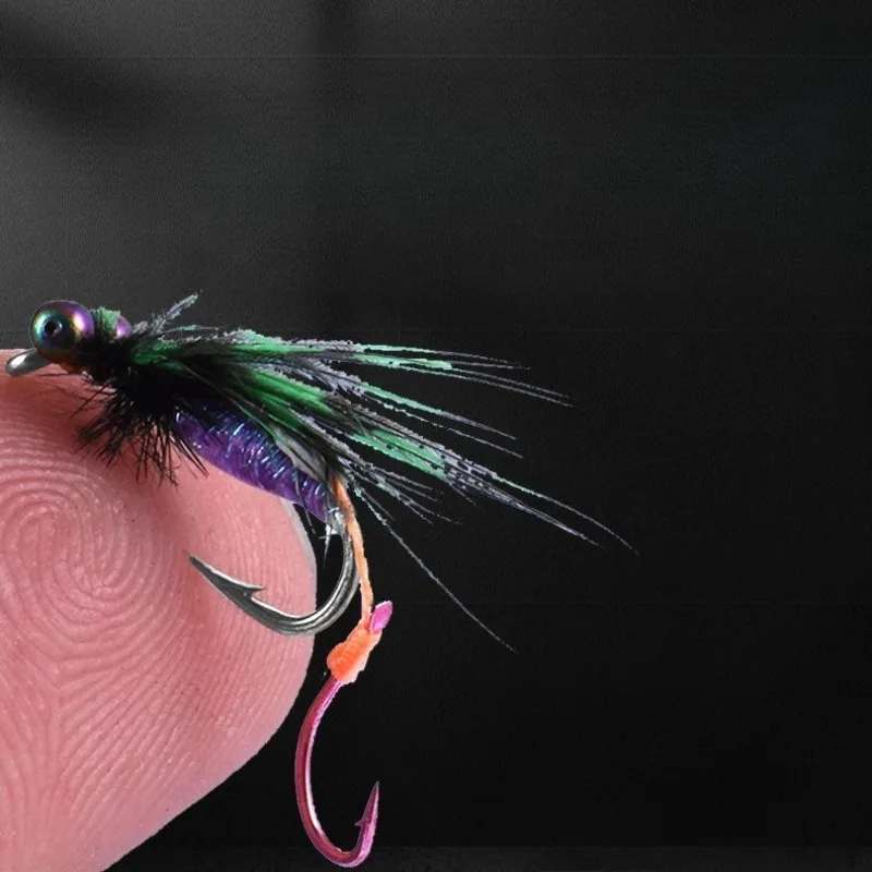 5 buah 12 # 14 # 16 #   Lalat Tackle Bionic Fly Fishing Umpan Spinner Berenang Umpan Fly Fishing Hook Lalat Umpan Kit