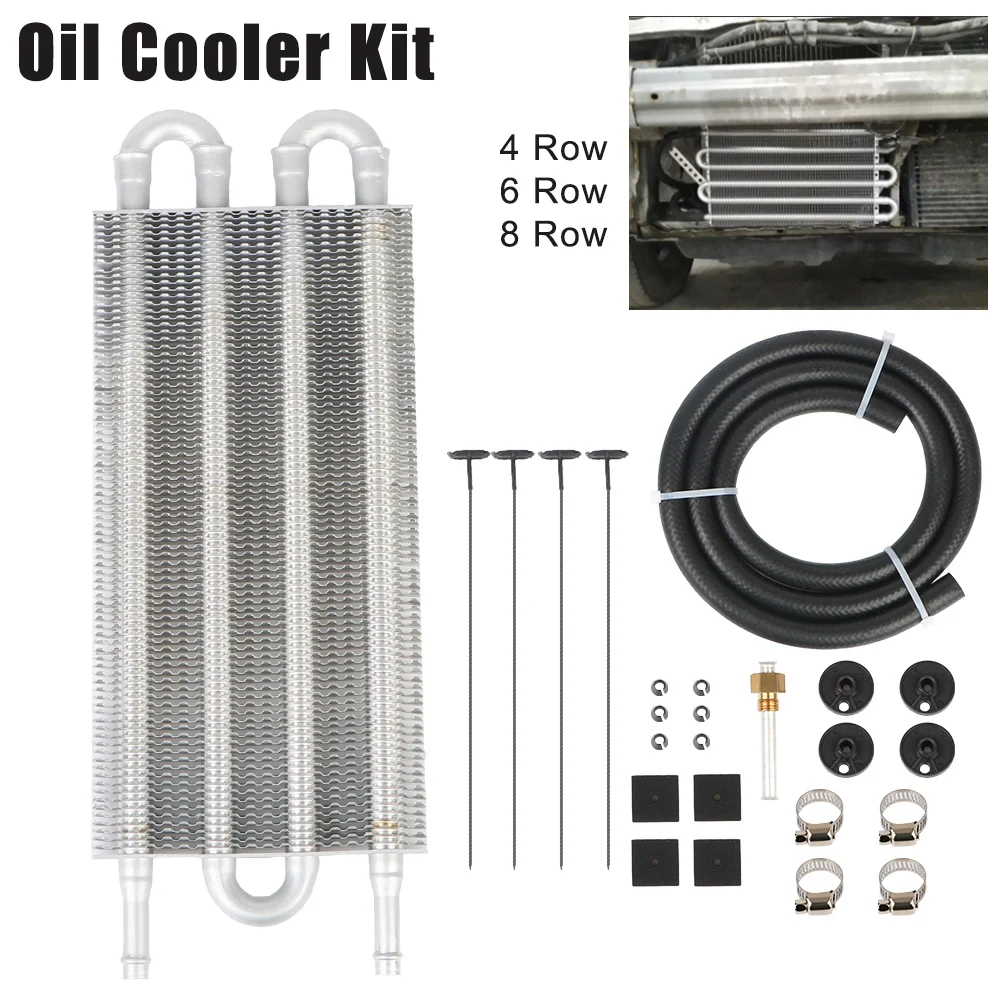 With Rubber Tube Car Condenser Engine Oil Cooler Heat Sink Rear-Differential Cooling System 4/6/8 Row Transmission Radiator