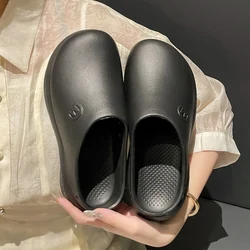 Summer thick soled women's slippers EVA lightweight anti slip height women's sandals lazy shoes street trendy shoes beach shoes
