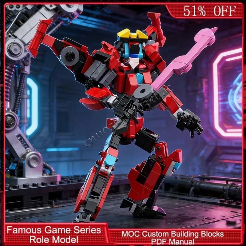 342개 브릭헤즈 윈드 세이버봇 MOC 맞춤형 모듈식 블록 기술 어린이용 브릭 교육용 DIY 조립 장난감 선물