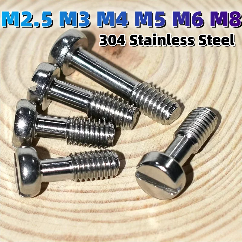 304 Stainless Steel M2.5 M3 M4 M5 M6 M8 Slotted Round Head Locking Screw Captive Screw Pan Head Half Thread Anti-Loosening Bolts