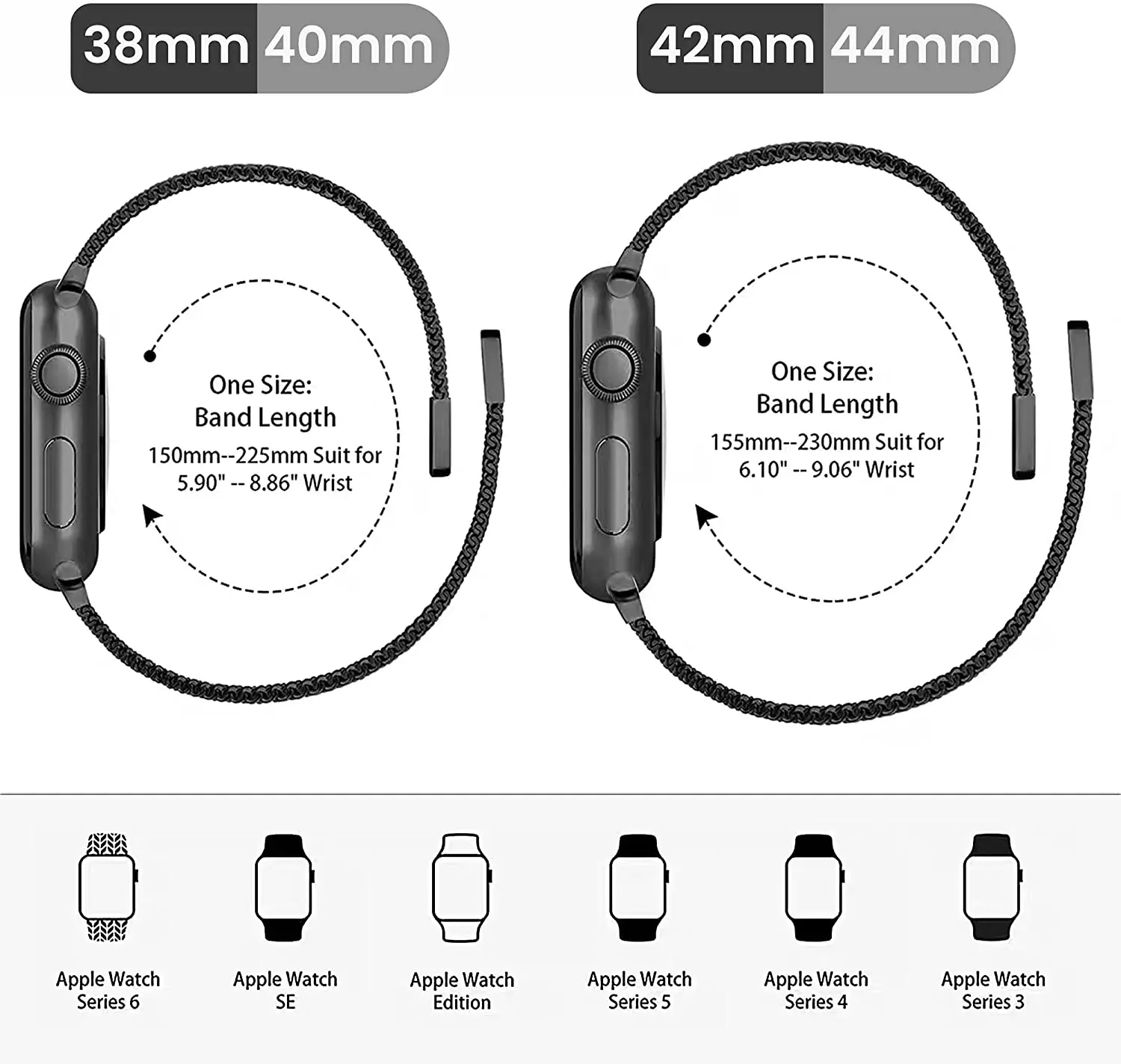 Metal Milanese Loop Strap For Apple Watch 49mm 45mm 44mm 42mm 41mm 40mm 38mm Magnetic Bracelet iWatch Ultra 8 7 6 5 4 3 SE Band
