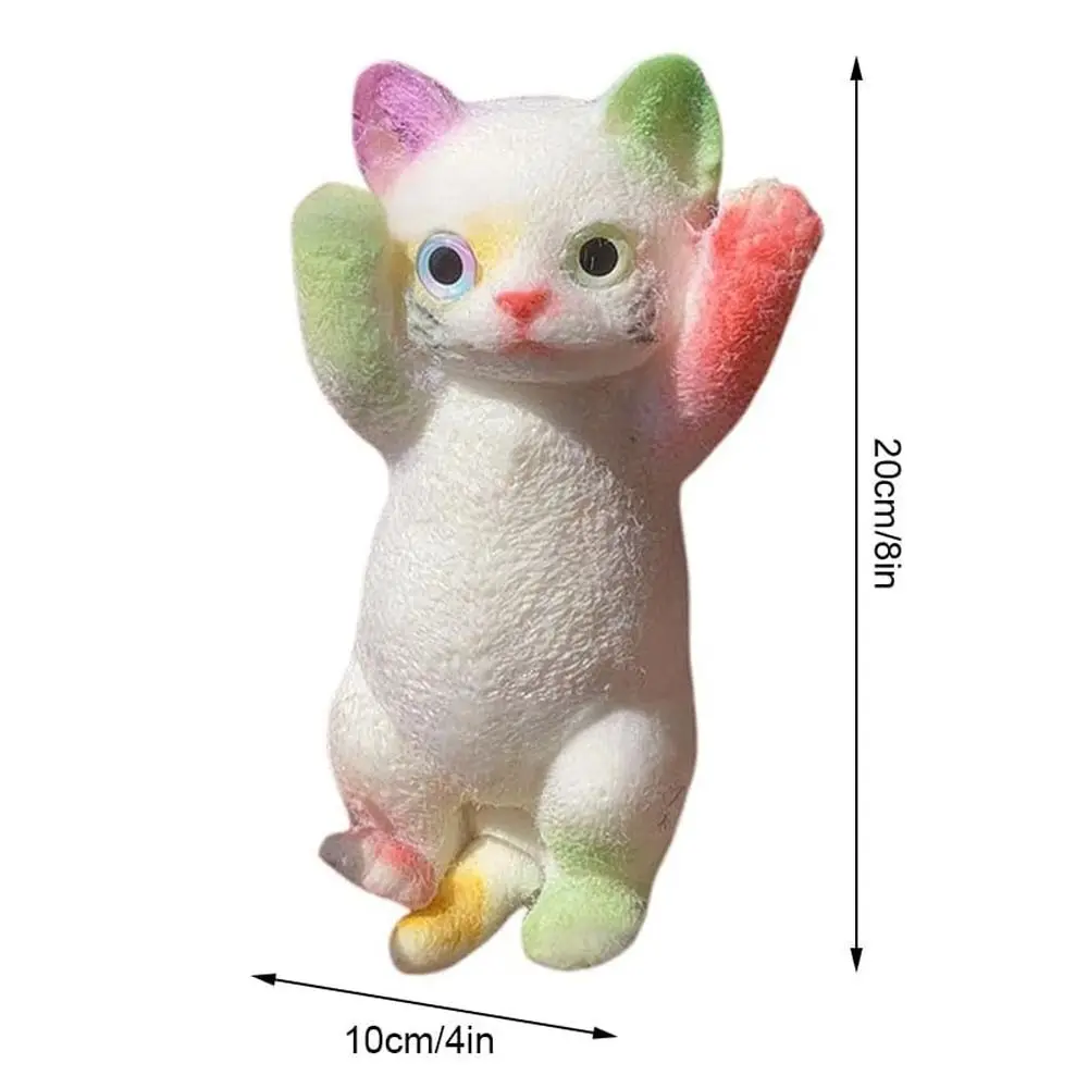 Cute Relieving Stress Squeeze Toy Cute Cat Pattern with Flocking Surface Decompressing Toy Soft Pinching and Decompressing Toy