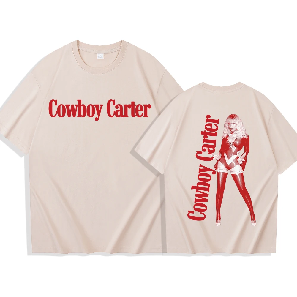 BeyonceคาวบอยCarter 2025 เสื้อยืดผู้หญิงHarajuku O-คอเสื้อลําลองฤดูร้อน