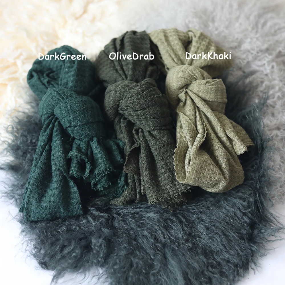 Newborn Photography Waffle Knit Swaddle Blanket Soft Baby Wrap Multi Color Infant Photo Prop Studio Shooting Accessory