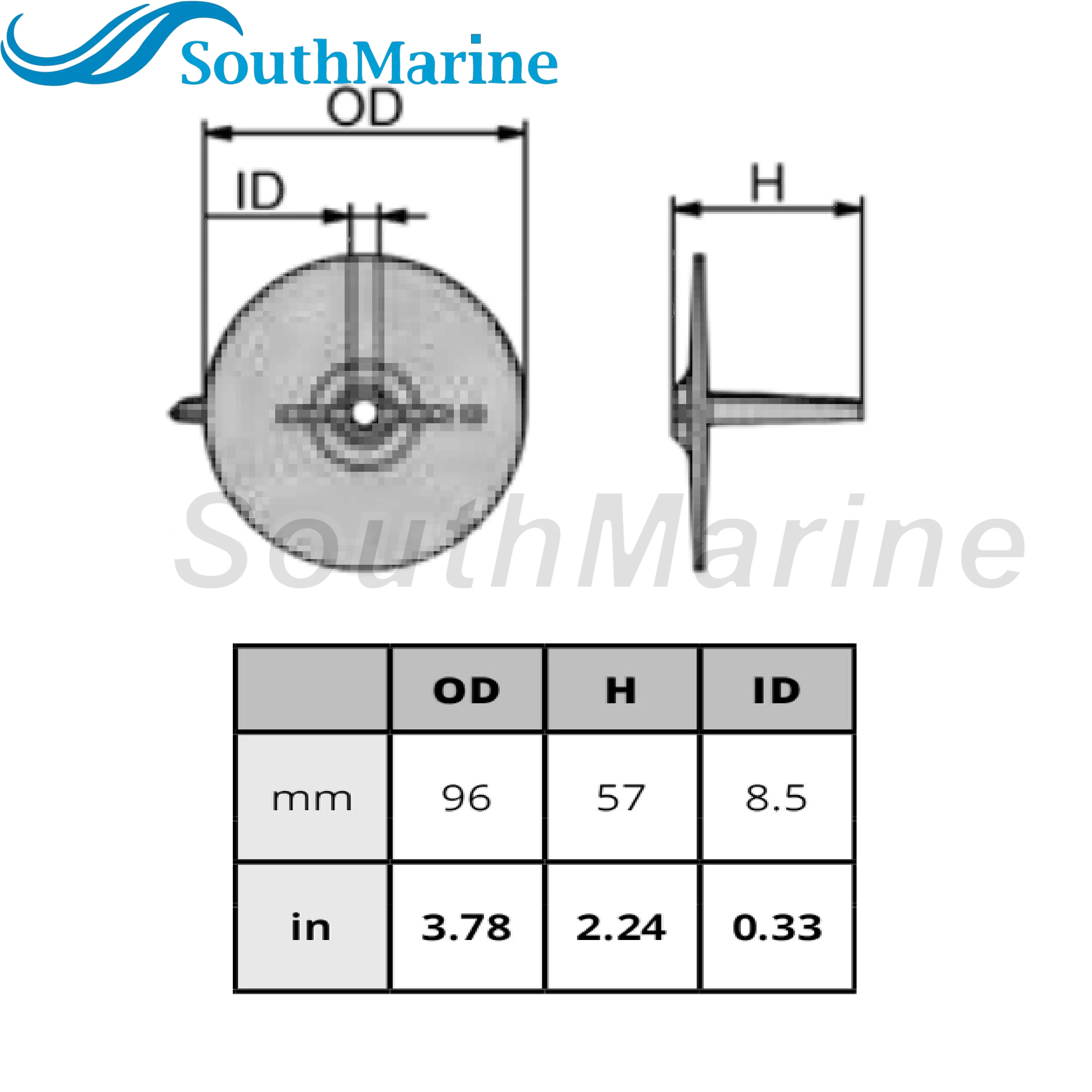 06412-ZV5-000 Trim Tab Anode Voor Honda Buitenboordmotor 25HP 30HP 40HP 50HP, 18-6096