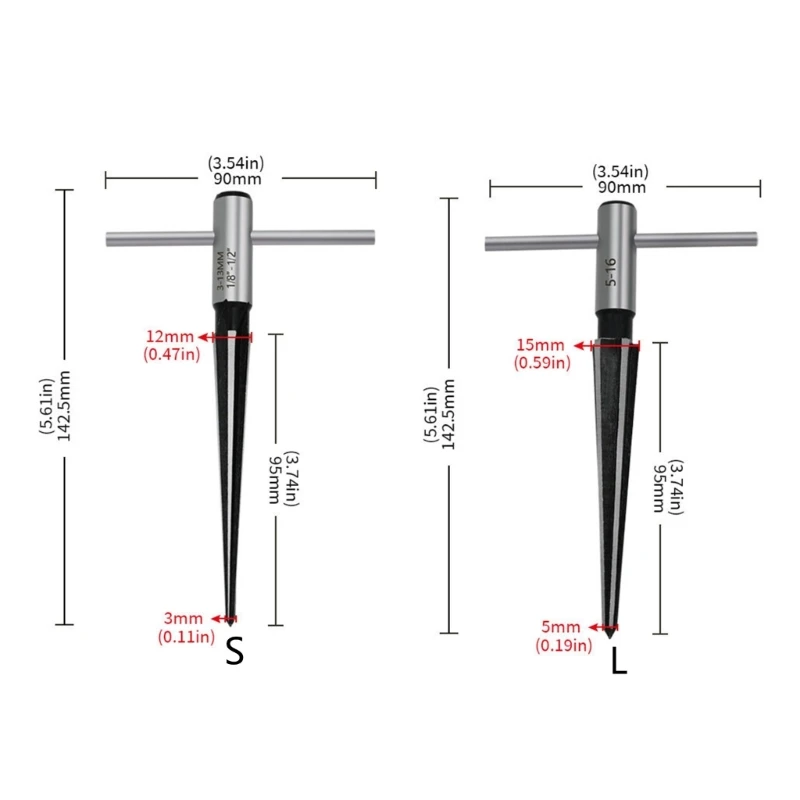 3-13mm&5-16mm Taper Reamer Hand Metal Reamer Deburring Enlarge Pin Hole Handheld Reamer For Wood Metal Plastic Drilling