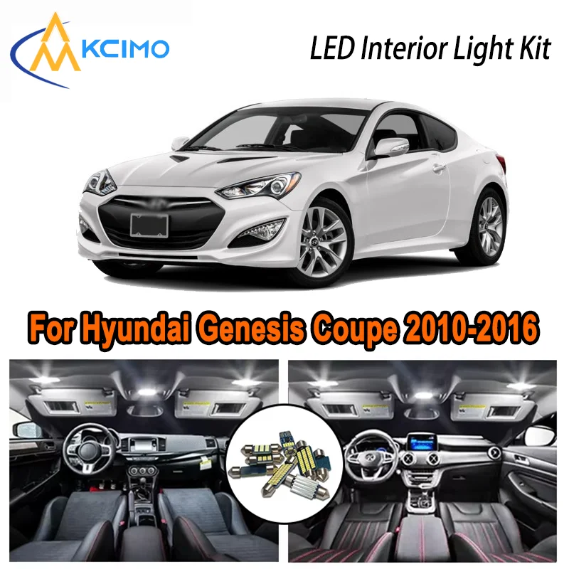

For Hyundai Genesis Coupe 2010-2016 2011 2012 2013 2014 2015 LED Interior Dome Map Trunk Light Kit Car Led Lamps Canbus No Error