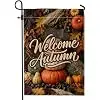 Welcome Autumn Harvest Quote Pumpkins Garden Flag 12x18 Inch llz