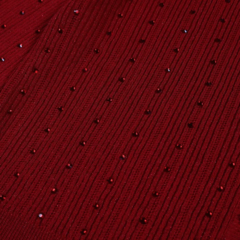 جودة مخصصة في المخزون محبوك الإجتماعي الإنترنت الشهيرة حجر الراين الصوف المنسوجة أعلى + مجموعة الحمالات بلا أكمام