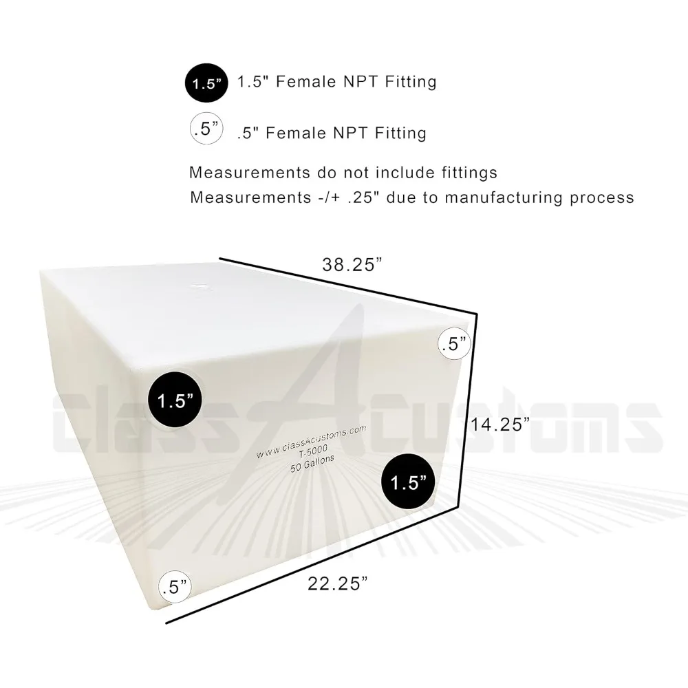 Freshwater Storage Tank 50 Gallon for RV and Food Trucks | Class A Compliance