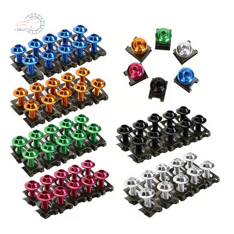6 мм алюминиевая боковая панель мотоцикла с ЧПУ, комплект модифицированных винтов, гайки и болты, комплект винтов, цветные модификационные болты для мотоциклов