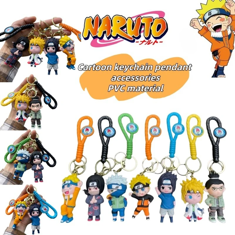 Naruto Anime-Schlüsselanhänger, kreativer PVC-Cartoon-Anhänger, niedliche Figur, Rucksack-Schlüsselanhänger, Auto-Anhänger, Accessoire, kleines Geschenk