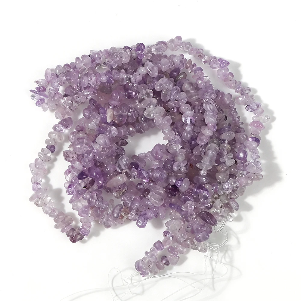 Natural Gem Irregular Amethyst Stone Beads Gravel Chips Loose Spacer Bead for Jewelry Making DIY Earring Necklace Accessory 16''