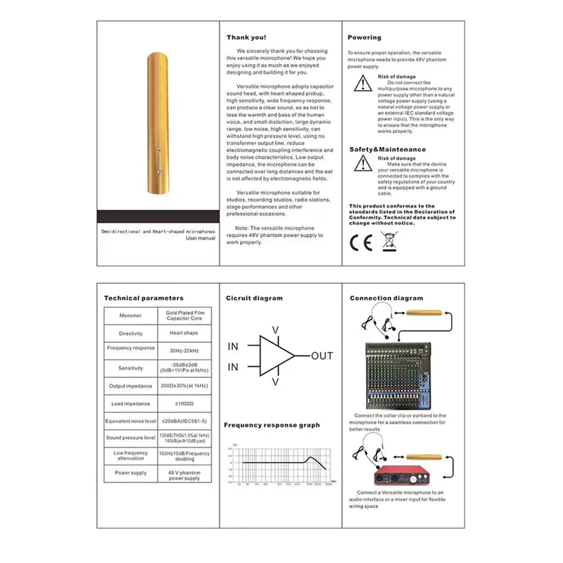 GAM-LV6 ميكروفون مكثف بربطة عنق XLR متعدد الاتجاهات مع غطاء ميكروفون 8.3 مم ومشبك طية صدر السترة مدعوم بـ 48 فولت سهل التركيب #4