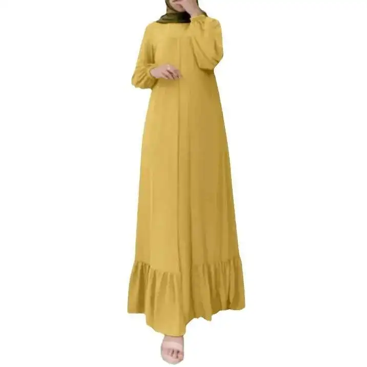 2025 ใหม่มุสลิมยาว Robe ผ้าฝ้ายผ้าลินินหลวมแขนยาวเดินทางชุดยาว Ramadan ดูไบหรูหราอิสลาม Elegant