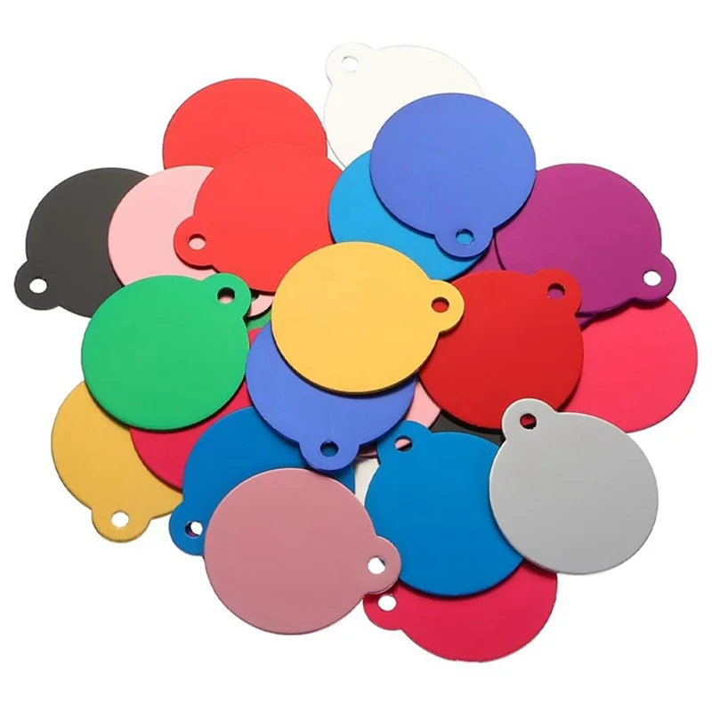 

Especial 60PCS Round Laser Engraving Blanks Tags, Stamping Blank Tags, Dog ID Tag, 10 Color DIY Metal Tags For Pet, Craft Tags