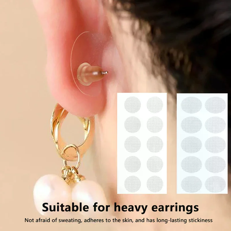 100Pcs Clear Invisible Earlobes Protective Stickers For Stretched Ear Lobes And Relieve Strain From Heavy Earrings