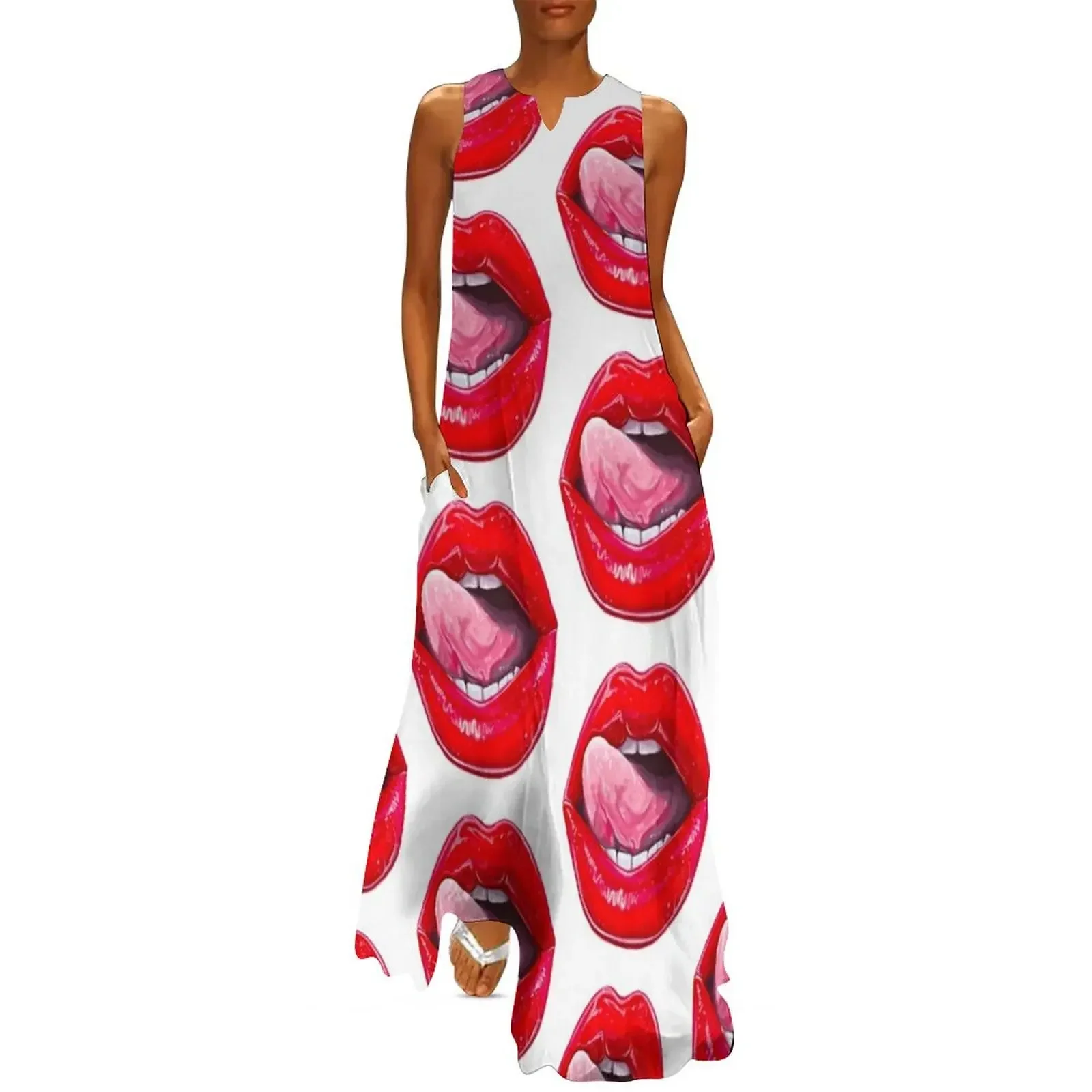 

Red Lips Long Dress dress summer 2025 women summer woman dress 2025 women's evening dresses 2025 party dresses women