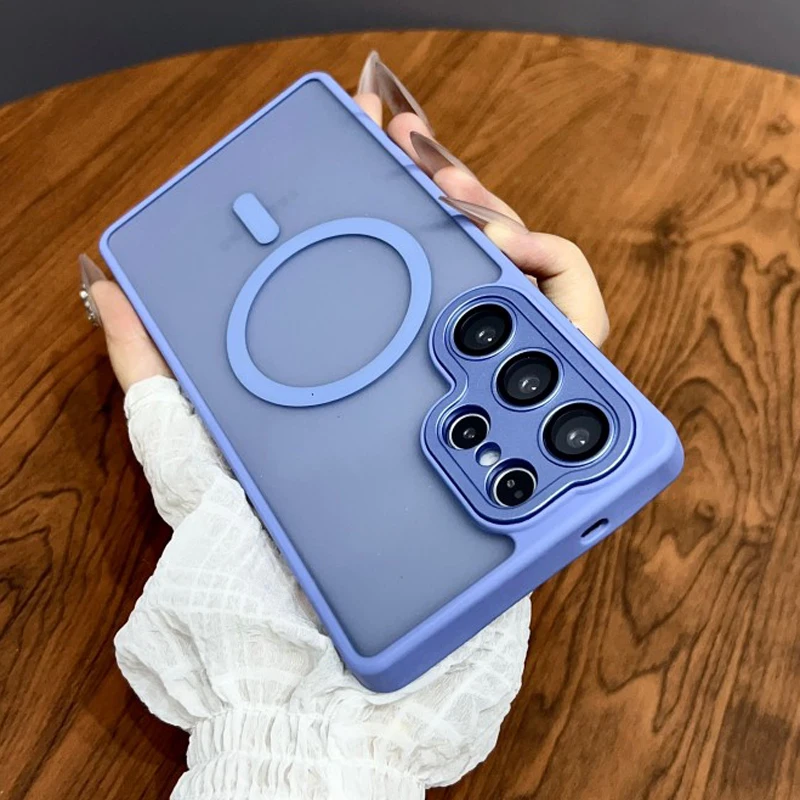 Magnetic Luxury Matte Translucent Armor Shockproof Case For Samsung Galaxy S26 S25 S24 Ultra Plus Ma