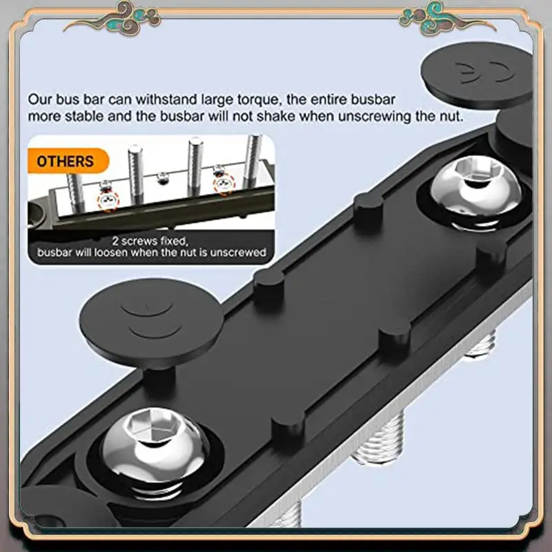 A46M-2 Piece 250A 12V Bus Bar Battery Power Distribution Block Black & Red Plastic+Metal Car Audio 12 Volt DC Busbar