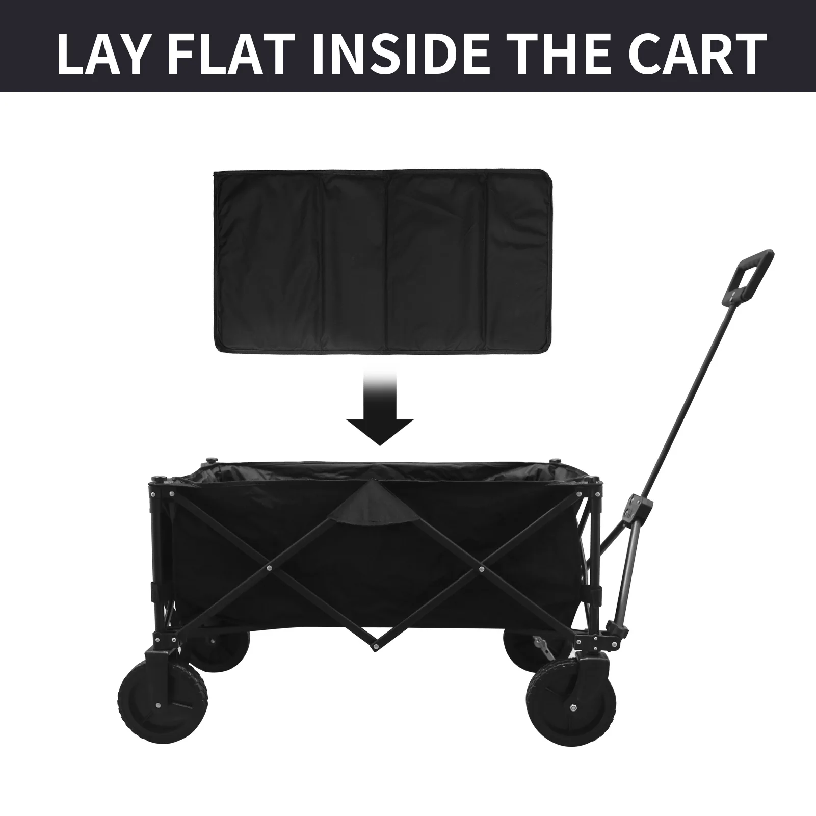 عربة قابلة للطي في الهواء الطلق عربة محمولة سعة كبيرة متعددة الوظائف الناقل عربة اليد عربة التخييم الشاطئ نزهة عربة بعجلات #4