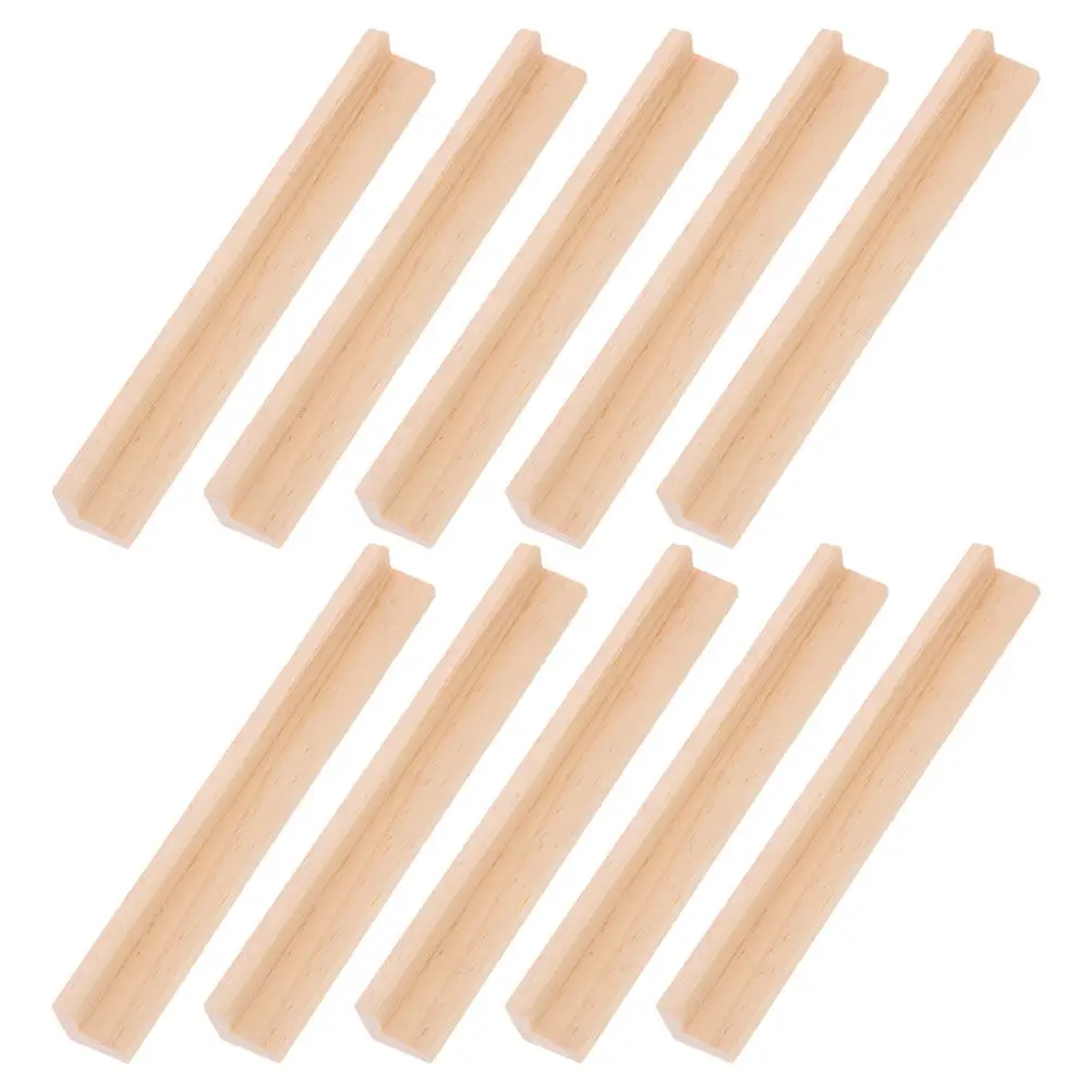 10Pcs 나무 알파벳 디스플레이 베이스 게임 카드 용 부드러운 가장자리 다기능 도미노 홀더 공예 장식 DIY 액세서리