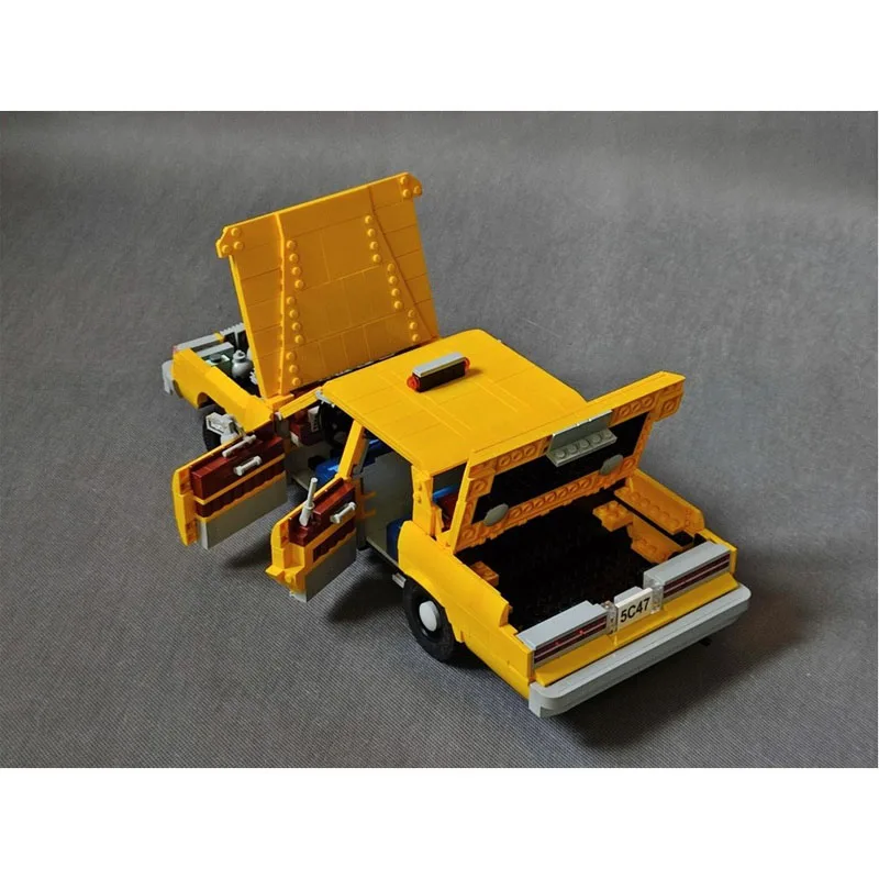 MOC-151127 amarillo icónico ciudad Taxi bloques de construcción modelo 1694 PartsMOC creativo niños cumpleaños juguetes de bloques de construcción regalos