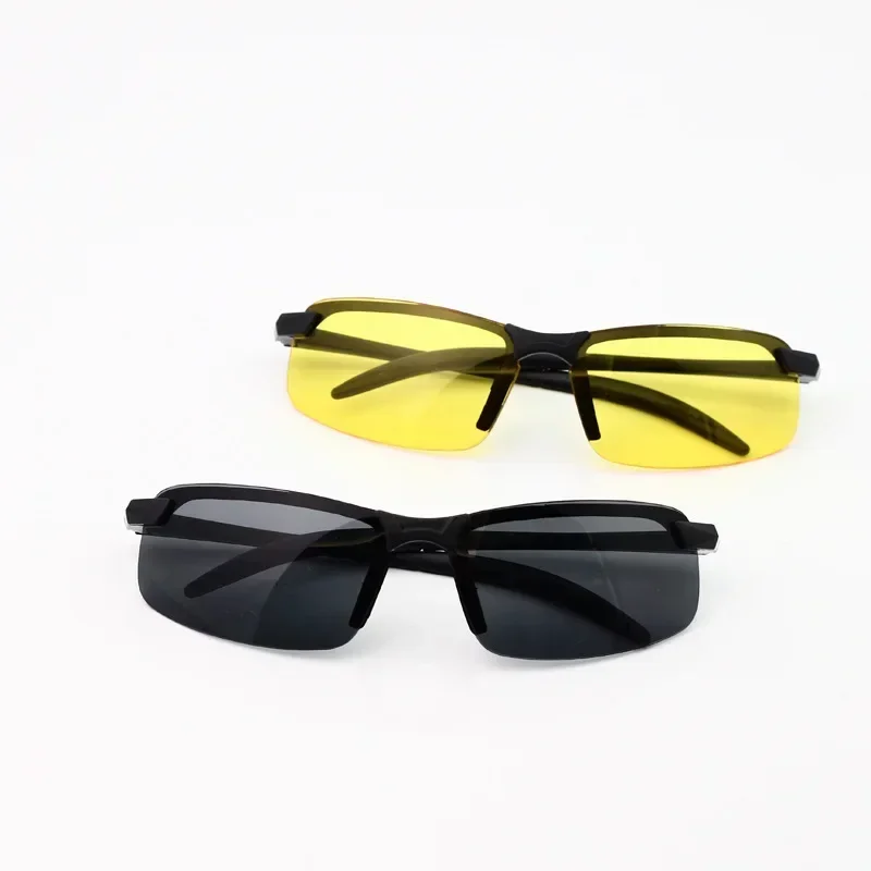 Unisex Rimless Sunglasses Outdoor Fishing Driving UV protection Sunglasses Black Yellow Fashion Eyewear gafas de sol hombre