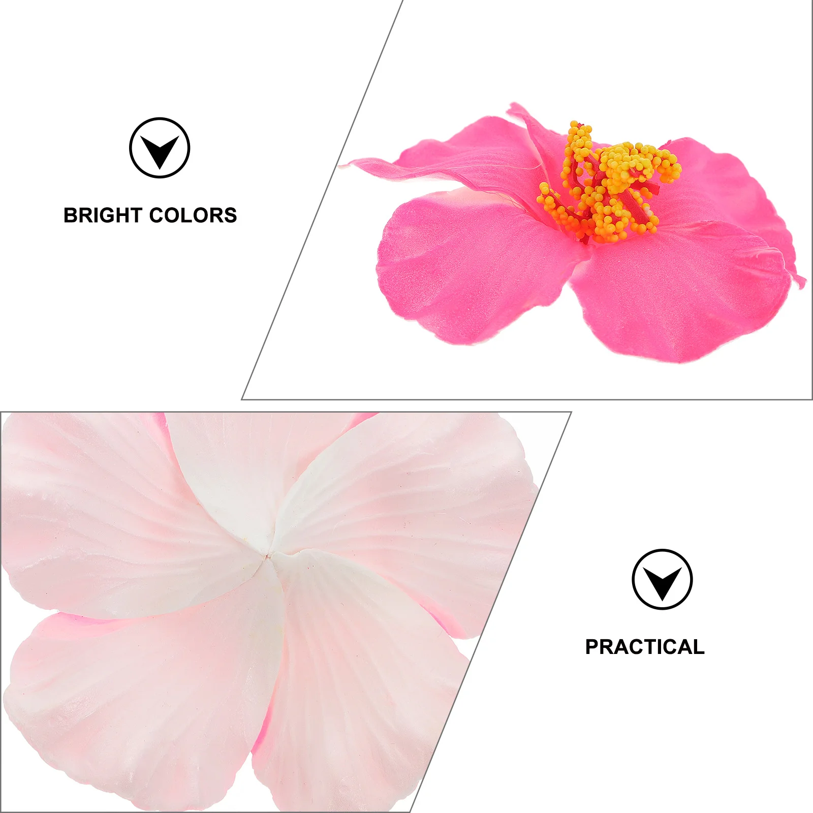 10 Pcs Artificial Flower Decoration Beads Flowers Decorations Garlands Pink Supply Hibiscus Blossom Faux Fake Lotus