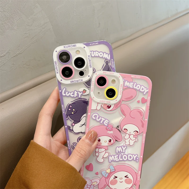 Cute Kuromi Melody TPU Phone Case For Huawei Y7A Y9A Y9S Y9 Y6P Y6 Nova 5T 9 Y70 11 10 SE 8 8i Y90 P30 Pro P40 Lite Y9 Prime