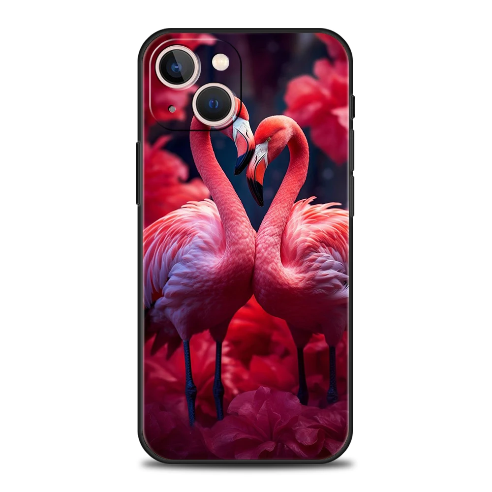 플라밍고 휴대폰 케이스 커버, 아이폰 16, 15, 14, 13, 12 프로 맥스, 11 프로 맥스, 7, 8 플러스, XS, XR, 충격 방지 소프트 TPU 쉘, Fundas Capas 가방