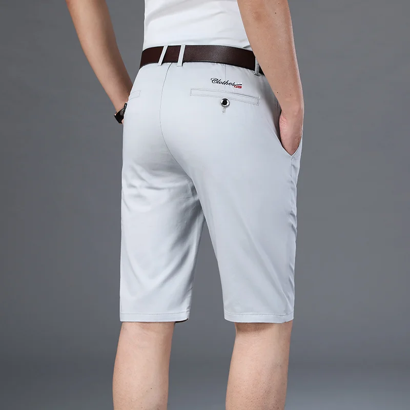 Summer Men's Casual Classic Cotton Soft Shorts 2023 New Arrival Men Business Fit Comfy Golf Knee Length Plus Size 40