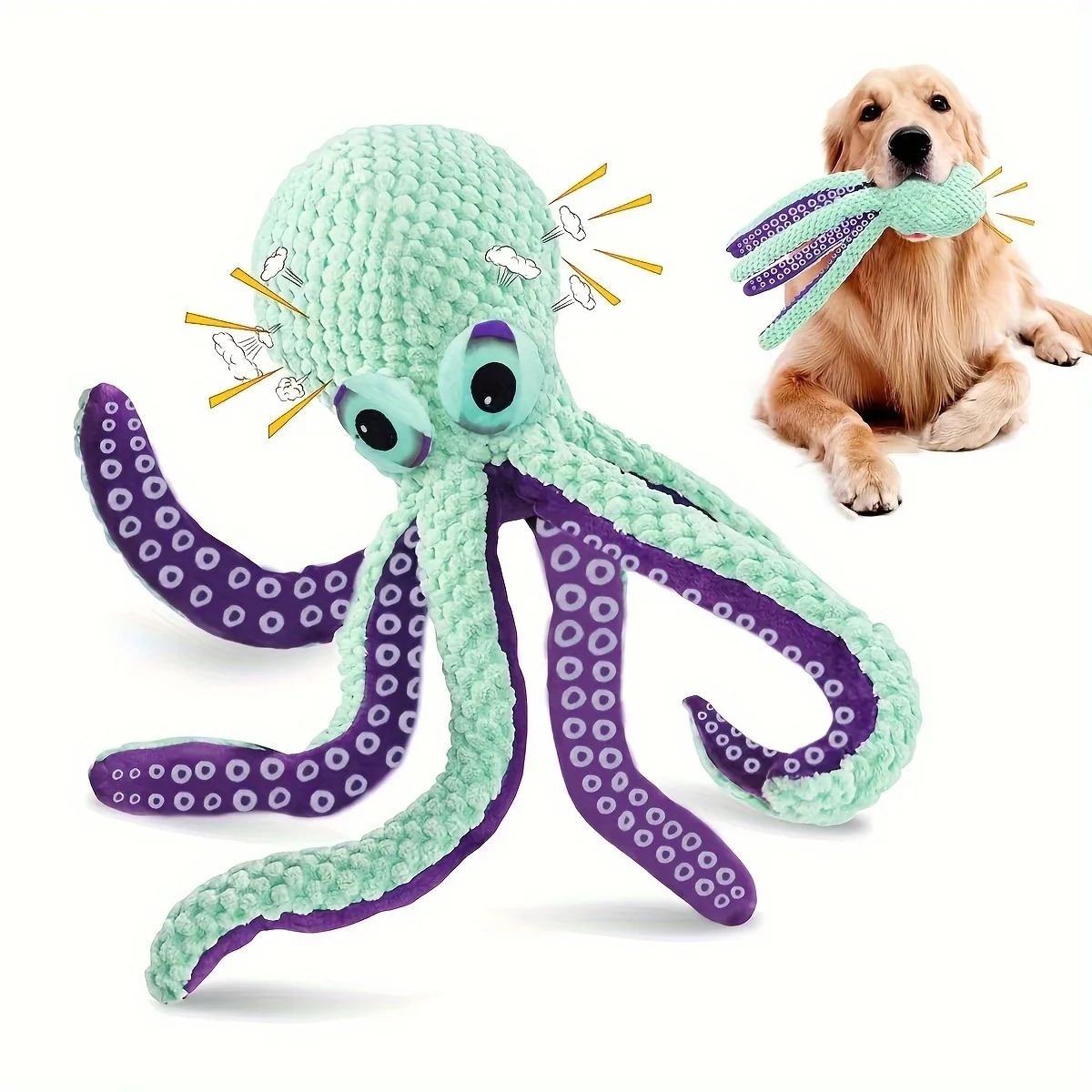 Octopus Dog Plush Toy Sounds, Interacts, Relieves Boredom, Accompanies Pets, Large Dogs, Tamper Proof Home