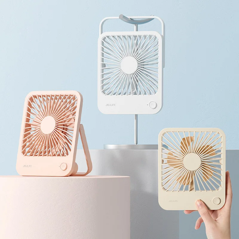 New  JISULIFE Desktop Small-scale Fans Offices Ultra Quiet Table Fan Mini USB Rechargeable Cooling Fan Wireless Desk Fans