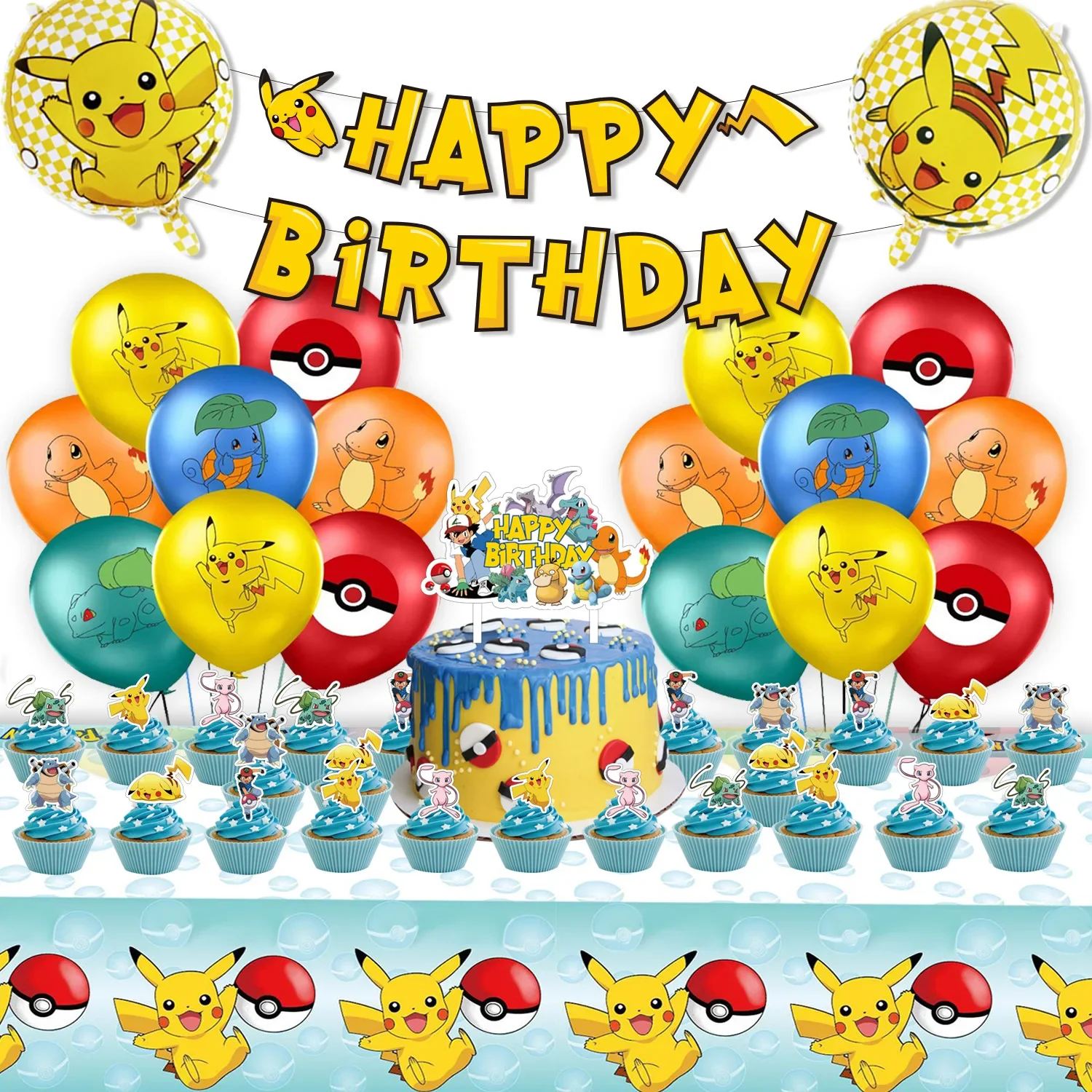 pokemon-pikachu-theme-birthday-party-supplies-balao-de-decoracao-do-bolo-banner-cake-stand-decoracao-da-festa-brinquedos-presente-para-menina-e-menino