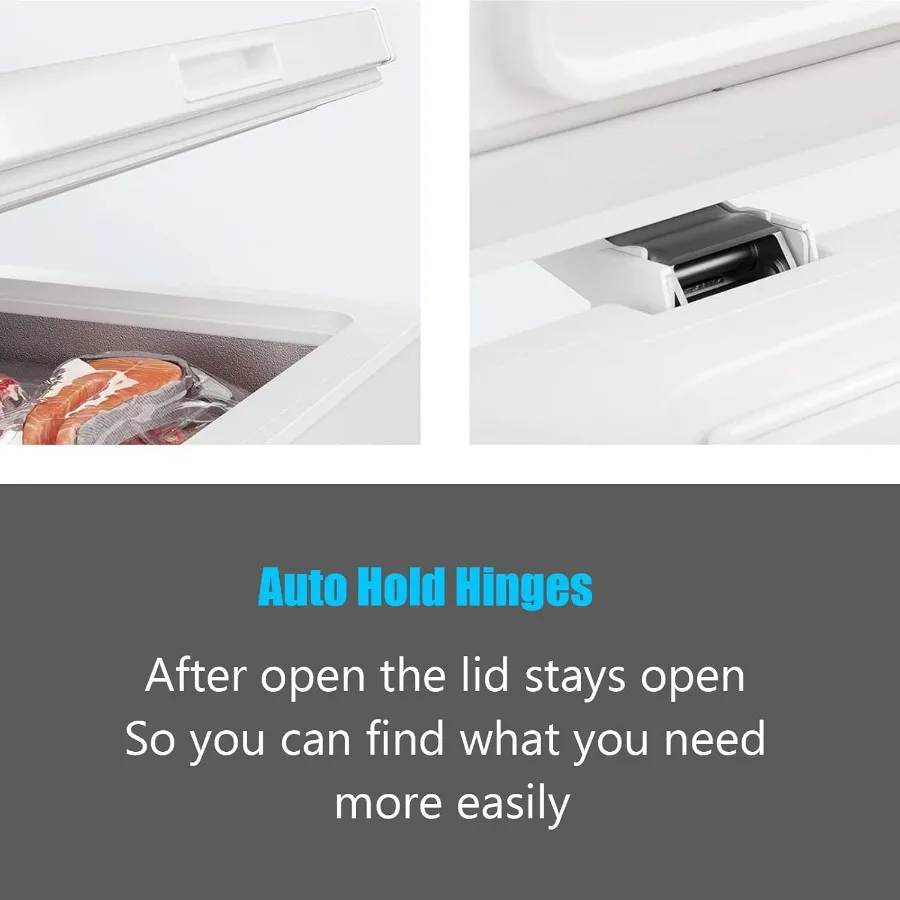 فريزر الصدر 5.0 قدم مكعب فريزر عميق صغير أبيض باب علوي فريزر صغير مع سلة قابلة للإزالة منخفضة الضوضاء 7 درجة حرارة قابلة للتعديل