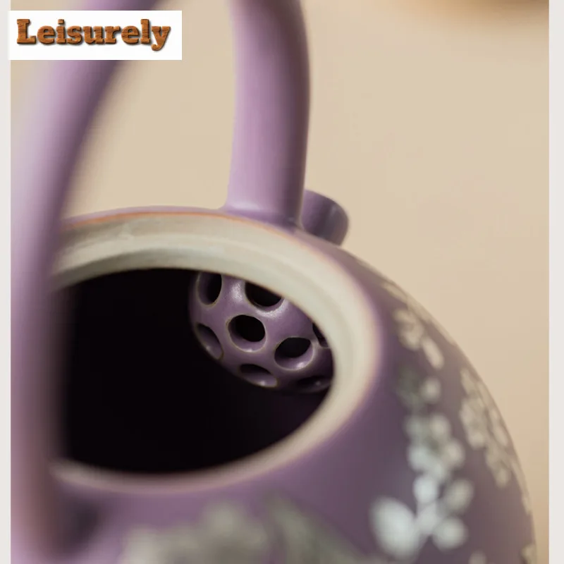 210ml Gilt Silver Butterfly Flower Lifting Handle Teapot Luxury Tea Infuser Pot Tea Brewing Kettle With Ball Hole Teaset Supplie view 4