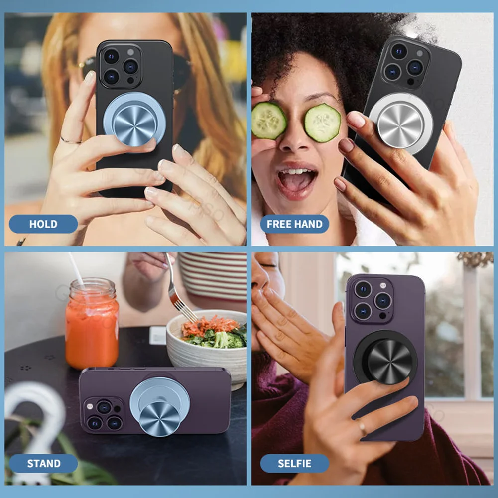 Grippopso 1/2 шт., алюминиевый 52, магнит, магнитный складной держатель для мобильного телефона GripTok, розетка для IPhone, расширяющаяся подставка для кольца на палец