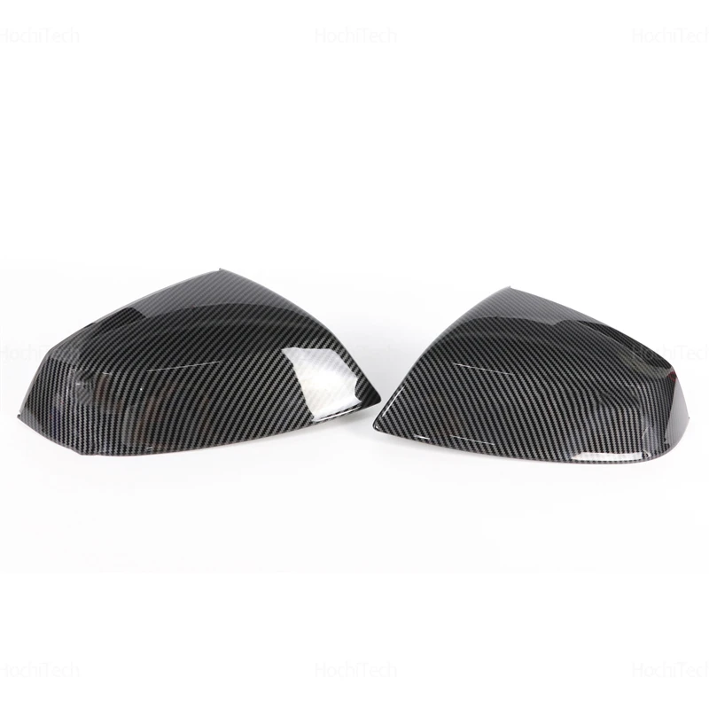Carbon Fiber Look Black Rearview Side Mirror cover Caps for Audi Q5 SQ5 FY 2018-2024, Q7 SQ7 4M 2016-2024