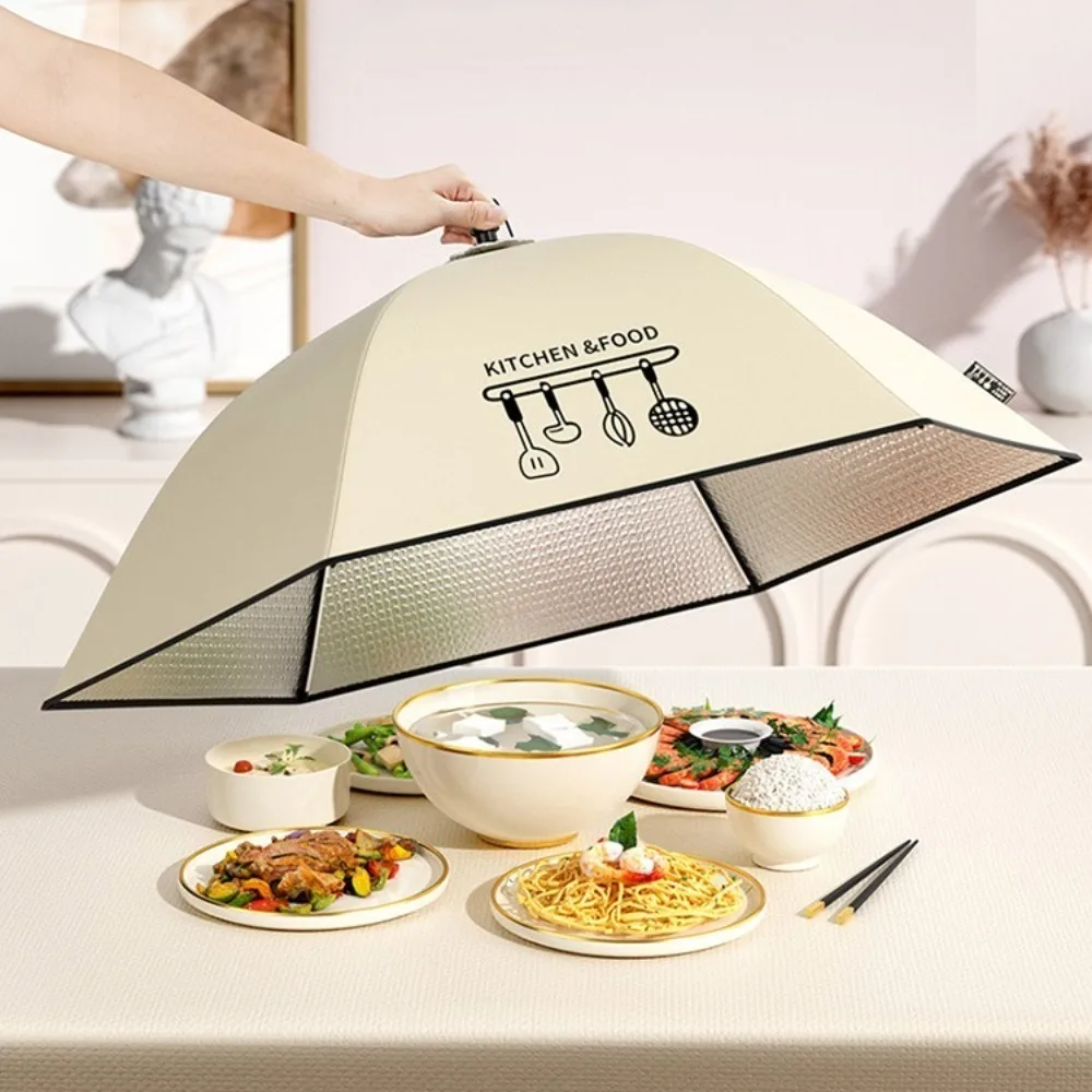 Foldable Insulated Vegetable Cover Anti Fly Mosquito Pop-Up Insulated Food Cover Aluminum Foil Insulation Food Cover Umbrella